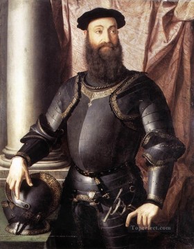  FLOR Pintura - Retrato de Stefano IV Colonna Florencia Agnolo Bronzino